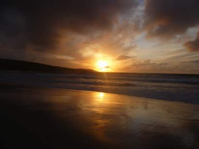 Orkney beach at sunset